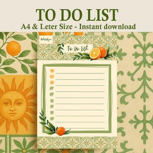 Printable To Do List, A4/Letter, Notes, Organization, Undated Note Pages, Instant Download Human Made, Provence