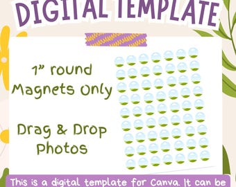 Plantilla para hacer imanes redondos de 1 pulgada para Canva (arrastrar y soltar)