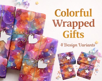 Luxury Abstract Colorful Gift Wrap Wrapping Papers | Festive Pattern