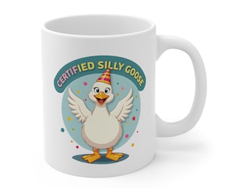 Silly Goose Mug | Farm Animal Illustration Coffee Cup (11 oz)