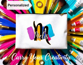 Personalized Name Zipper Accessory Pouch