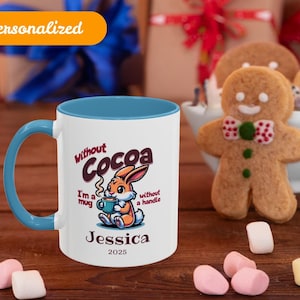 Cocoa Lover&#39;s Accent Mug, Personalized Coffee Cup, Hot Chocolate Mug, Custom Ceramic Mug, Gift for Cocoa Enthusiast, Chocolate Lover&#39;s Mug