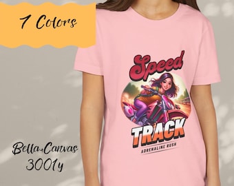 Speed Track Youth Tee, Racing T-Shirt for Kids, Sprint Car Shirt, Race Day Top, Motorsport Clothing, Racing Theme Gift