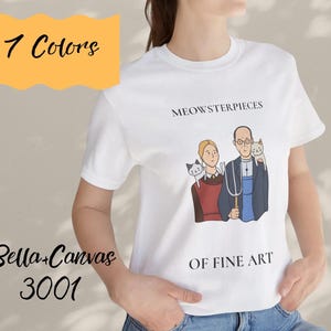 Art and Cats Lovers Tee, Graphic T-Shirt, Cat Art Shirt, Unisex Cat Lover Tee, Cat Mom Gift