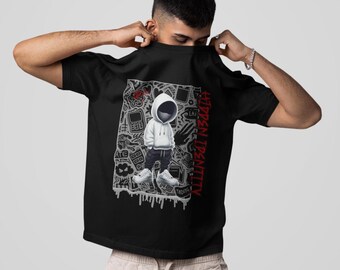 Hidden Identity Streetwear Graphic Tee, Anonymous Hoodie Urban Shirt