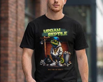 Urban Reptile Streetwear T-Shirt, Lizard Graphic Tee, Hip Hop Clothing