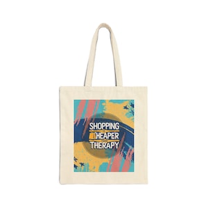 Shopping Therapy-draagtas, herbruikbare boodschappentas, milieuvriendelijke boodschappentas, markttas, canvas schoudertas