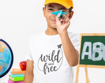 Wild and Free Youth Tee | Handwritten Script, Casual Graphic