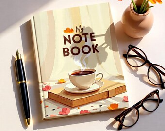 Cozy Coffee & Notebook Hardcover Journal | Floral Vase Notebook