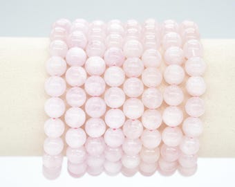 AA+ Pink Beryl Bracelet in Natural Pearls 4/6/8/10 mm 18-19 cm, Semi-Precious Stone Bracelet, Natural Stone Bracelet