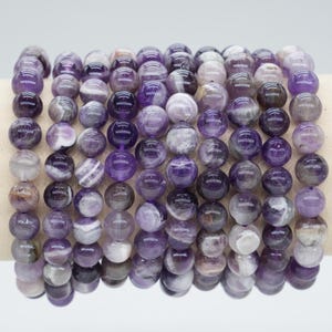 AA+ Chevron Amethyst Bracelet in Natural Beads 4/6/8/10 mm 18-19 cm, Semi-Precious Stone Bracelet, Natural Stone Bracelet