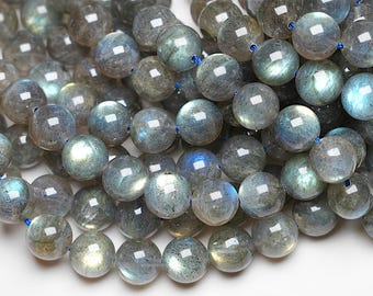 thumbnail image 2 of Light Blue Chatoyant Celestite Smooth Round Gemstone Beads – 6mm To 15.5mm Strand 2 of 5