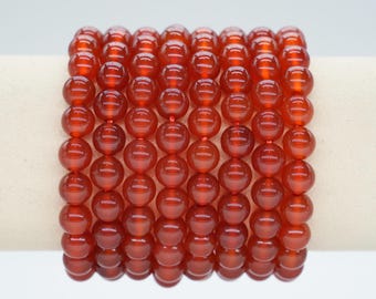 AA Carnelian Bracelet in natural beads 4/6/8/10 mm 18-19 cm, semi-precious stone bracelet, natural stone bracelet