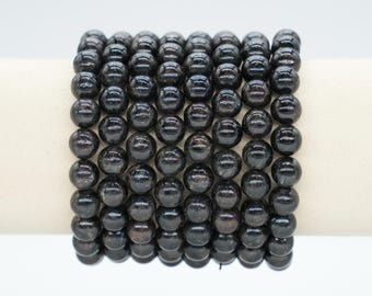 AA+ Glaucophane Bracelet in Natural Pearls 4/6/8/10 mm 18-19 cm, Semi-Precious Stone Bracelet, Natural Stone Bracelet