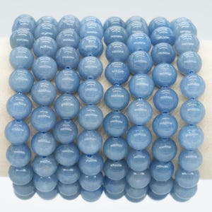 AAA Blue Angelite Bracelet in Natural Pearls 4/6/8/10 mm 18-19 cm, Semi-Precious Stone Bracelet, Natural Stone Bracelet