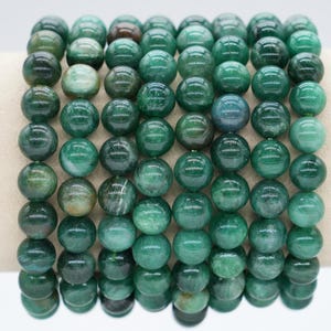 AA Fuchisite Bracelet in Natural Beads 4/6/8/10 mm 18-19 cm, Semi-Precious Stone Bracelet, Natural Stone Bracelet