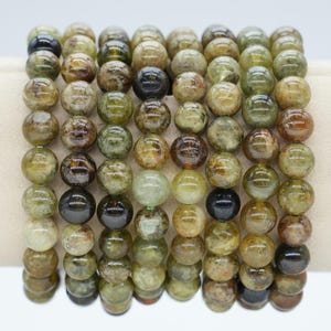 AA+ Green Garnet Bracelet in natural beads 4/6/8/10 mm 18-19 cm, semi-precious stone bracelet, natural stone bracelet
