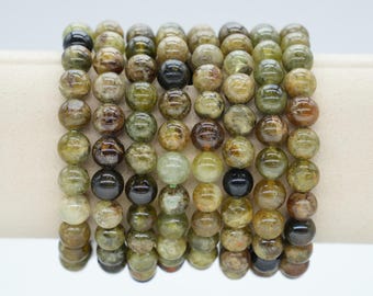 AA+ Green Garnet Bracelet in natural beads 4/6/8/10 mm 18-19 cm, semi-precious stone bracelet, natural stone bracelet