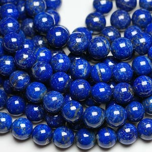 35 Perle Di Lapislazzulo Naturale 10mm – Perle Sciolte Per Creare Gioielli, Con Filo Elastico In Cristallo Incluso - 2