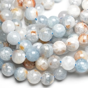 90 AAA Celestine Perlen, 38cm Strang, 4mm, 6mm, 8mm, 10mm, glatte runde Steinperlen, Natursteinperle Celestite Perle SELTEN