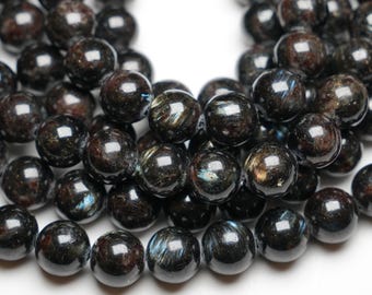 90 koralików Astrophyllite AAA+, 4 mm, 6 mm, 8 mm, 0 mm, gładkie okrągłe koraliki kamienne, koraliki z kamienia naturalnego, perła Arfvedsonite