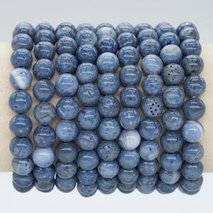 AA+ Blue Coral Bracelet in Natural Beads 4/6/8/10 mm 18-19 cm, Semi-Precious Stone Bracelet, Natural Stone Bracelet