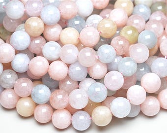 90 AAA morganite beads, 38cm thread, 4mm, 6mm, 8mm, 10mm, Bracelet bead, Natural pink Morganite, 8 mm beryl bead