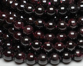 10 Perles Grenat Plat - Ronde 5-6mm, Rouge Bordeaux, Pour Bijoux DIY, Neuf, Référence 8741140011