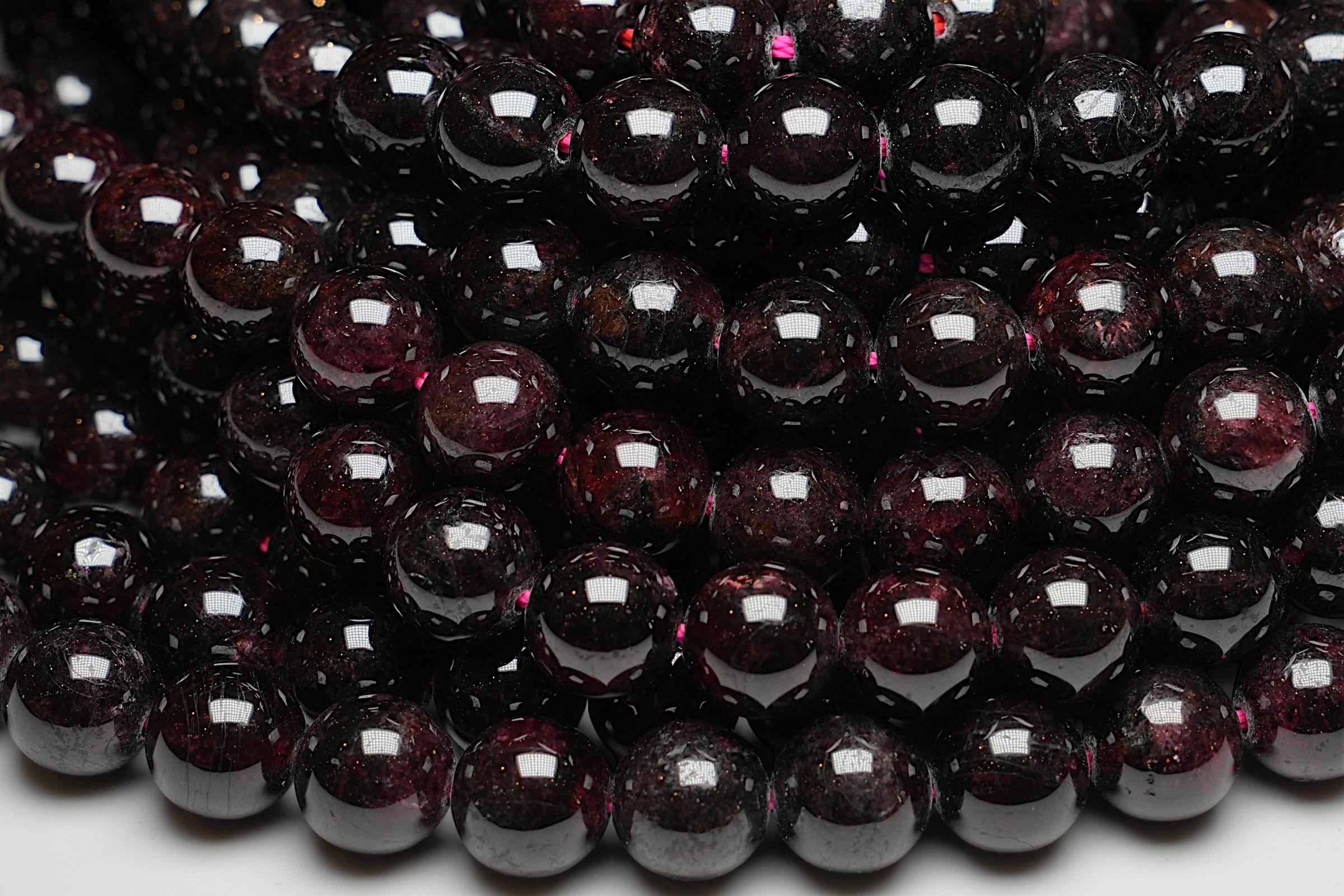 100 Perline Di Lava Nera Naturale Forate Al Centro/4 Mm 6 Mm 8 Mm - Foto 4