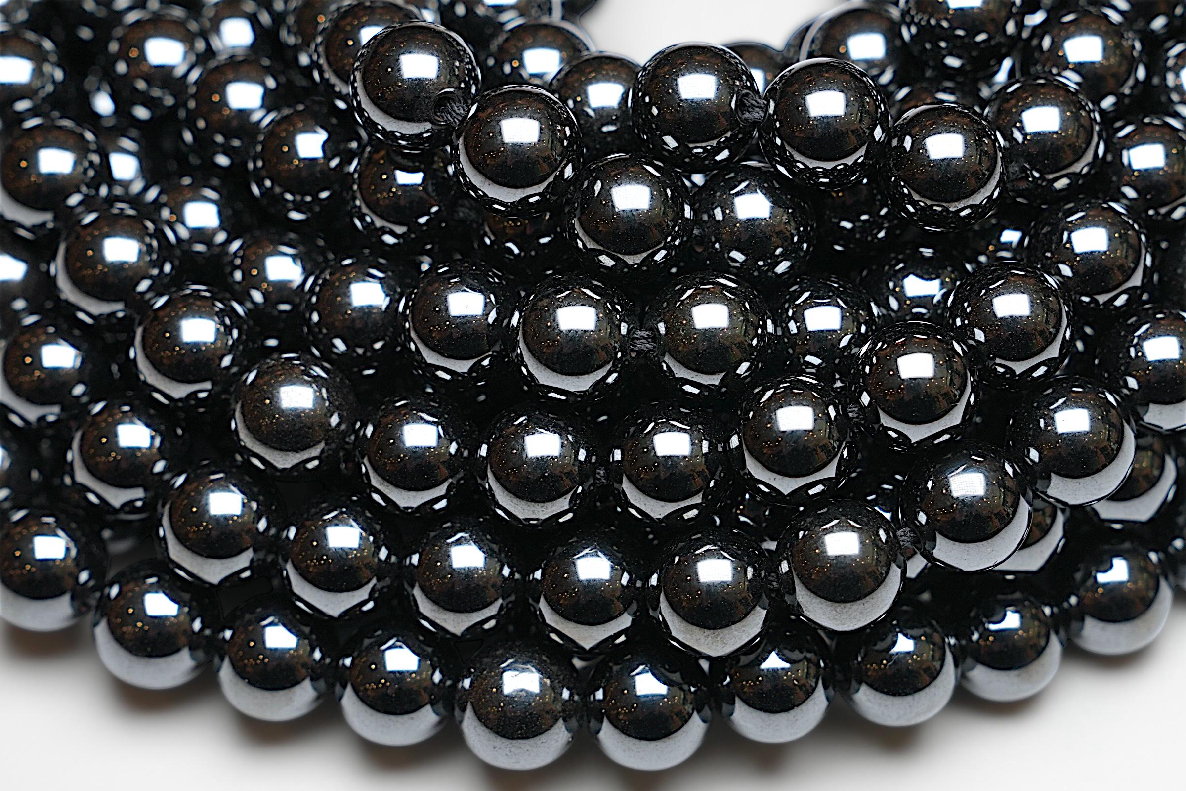 Perles Bola Hématite Magnétique – 4 Mm – Lot De 30 – Noir Brillant – Neuf
