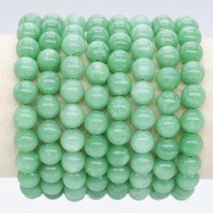 AA+ Green Angelite Bracelet in Natural Beads 4/6/8/10 mm 18-19 cm, Semi-Precious Stone Bracelet, Natural Stone Bracelet