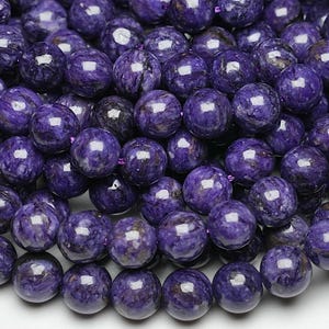 90 AAA Charoit-pärlor, 38 cm tråd, 4 mm, 6 mm, 8 mm, 10 mm, Mala-armbandspärla, Naturlig lila Charoit, 8 mm charoit-pärla