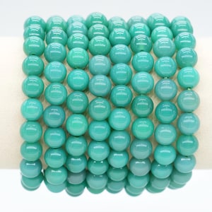 AA+ Grass Agate Bracelet in Natural Beads 4/6/8/10 mm 18-19 cm, Semi-Precious Stone Bracelet, Natural Stone Bracelet