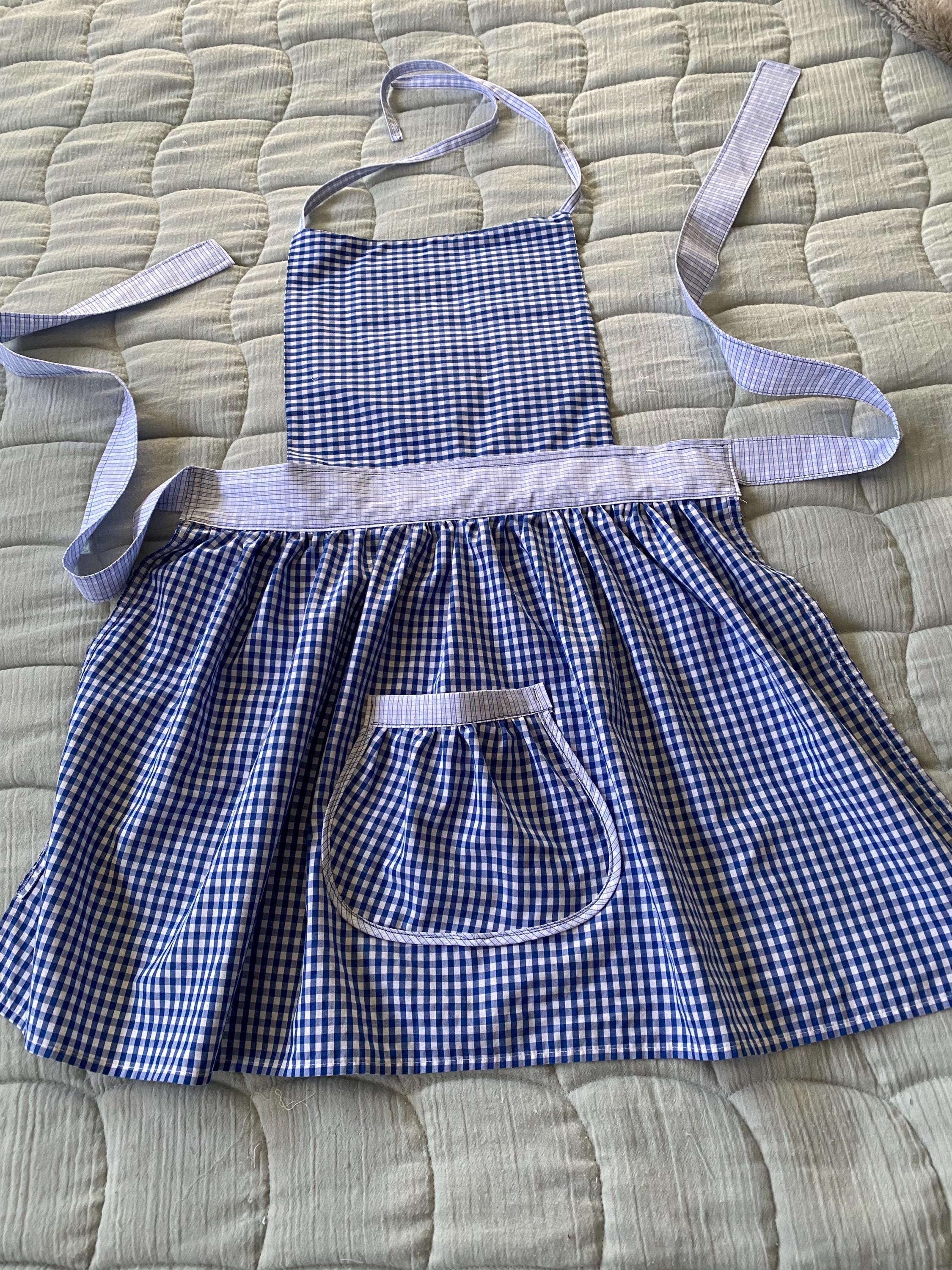 blue plaid apron dress Blue Plaid Doll Collar Dress, Blue / 18-24M main image 1