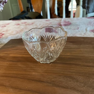 Vintage PineCut Collection Crystal Cut Glass Candle Holder