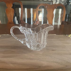 EAPG Vintage Pressed Glass, Panel and Crosscut CREAMER