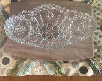 Antique ABP Cut Glass Bowl: American Brilliant Period Buzz Stars