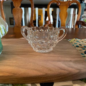 American Clear &quot;Cubist&quot; by Fostoria Open Sugar Bowl (EAPG)