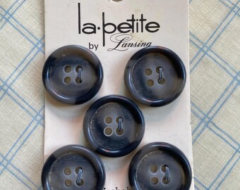 Vintage Gray Tone La Petite Buttons: 3/4" Set of 5 - Lansing Co.