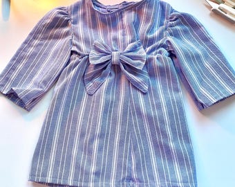 Upcycled Chambray Baby Dress (6-9 Months): Handmade Vintage Style