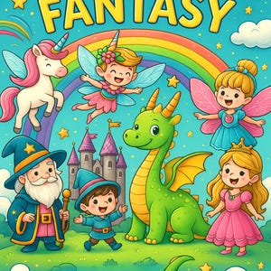 Fantasy Coloring Book for Kids – 25 Magical Pages with Unicorns, Dragons, Fairies & Wizards – Fun Printable PDF Activity Book