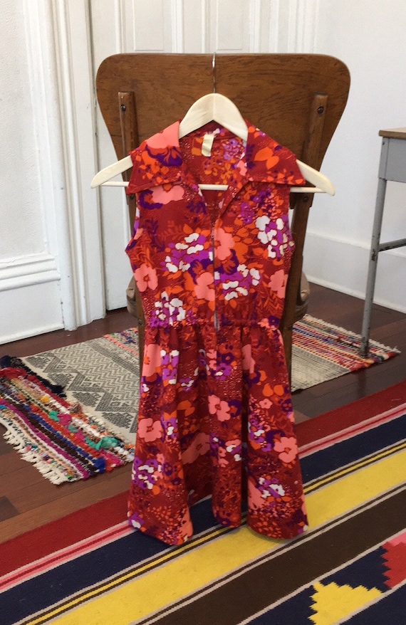 Vintage Mod Go-Go Polyester Mini-dress 1960s