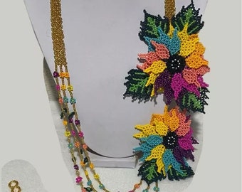 Mexican folk art of Huichol jewelry
