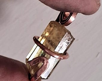Copper jewelry for protection, Healing Crystals Natural Golden Apatite Crystal