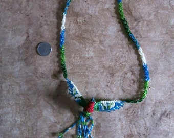 Huichol jewelry, Mexican necklace,Mexican jewelry,Huichol beadwork