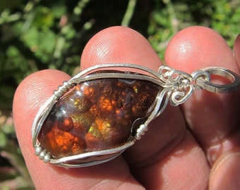 fire agate pendant agate pendant mexican fire agate