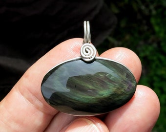 Obsidian-Schmuck, Obsidian-Anhänger, Edelstein-Schmuck