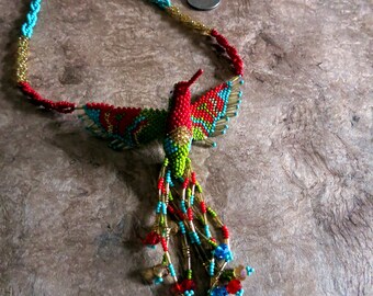 Mexican necklace Mexican jewelry, Huichol jewelry, boho necklace