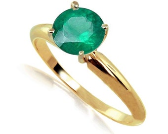 emerald ring 14k yellow gold ring