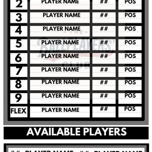 Baseball/Softball Lineup Card Handouts